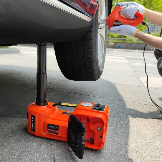 Electric Car Jack Kit 5Ton 12V Hydraulic Car Jack Lift (Lifting Range: 6.1~17.7 inch) with Electric Impact Wrench for SUV MPV Sedan Truck Change Tires Garage Repair