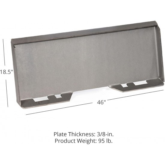 3/8in Universal Quick Tach Mount Plate, Thick Plate Attachment, Fits Kubota and Bobcat Skid Steers and Tractors