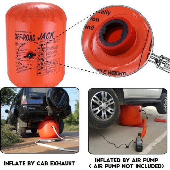 4T Exhaust Air Jack Inflatable Car Jack Off-Road Exhaust Air Jack for Vehicle SUV Car Truck Rescue