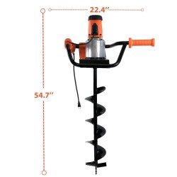 1500W Electric Post-Hole Digger, 6-Inch & 4-Inch Auger Bit Earth Auger, Ideal for Post Hole Digging, Drilling, Tree Planting（No Bag）
