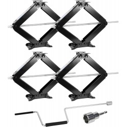 Camper RV Trailer Stabilizer Leveling Scissor Jacks with Handle 24 6500lbs Set of 4