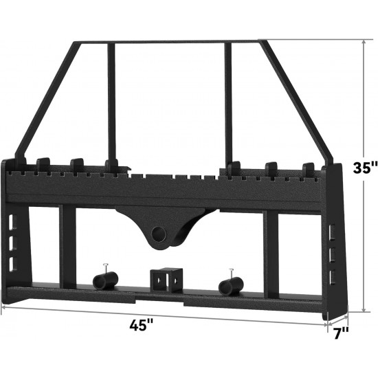 4000lbs Skid Steer Pallet Fork Attachment, 48 Pallet Fork Frame with 48 Fork Blades for Loaders Tractors Quick Tach Mount