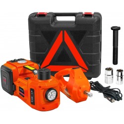 Electric Car Jack Kit 5Ton 12V Hydraulic Car Jack Lift (Lifting Range: 6.1~17.7 inch) with Electric Impact Wrench for SUV MPV Sedan Truck Change Tires Garage Repair