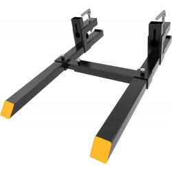60 4000lbs Clamp on Pallet Forks Heavy Duty Tractor Forks with Adjustable Stabilizer Bar Tractor Bucket Forks for Tractor Attachments, Skid Steer, Loader Bucket