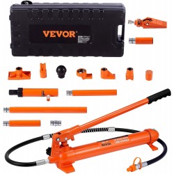 10 Ton Porta Power Kit, Hydraulic Ram with Pump, Car Jack with 4.6 ft/1.4 m Oil Hose, Bent Frame Repair Tool with Storage Case for Automotive, Garage, Heavy Equipment, Mechanic (22046 LBS)