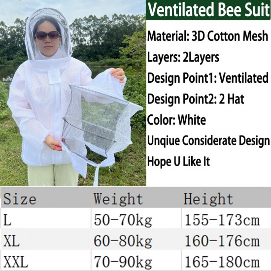 10 Frame BeeHives with Supplies Starter Kit, Bee Keeping Supplies-All Beginners Kit, Bee Hive Tool Set, Ventilated Bee Jacket (XXL)
