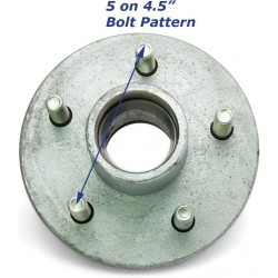 4)- Boat Trailer Hot Dipped Galvanized 3500lbs Hub 5 Bolt Lug with Bearing Kit, (25816-4)