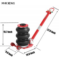 Air Jack, 3 Ton/6600 lbs Air Jack, Portable Pneumatic Jack with Long Hand, Lift up to 15.7, 3-6 s Fast Lifting Pneumatic Jack, with Adjustable Long Handles for Cars, Garages, Repair