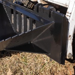 Economy Series Stump Bucket Tree Scoop V2, Universal Skid Steer Quick Tach, HD Serrated Leading Edge, Ideal for Ripping Roots & Removing Smaller Tree Stumps, Light Construction