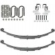 Trailer 4 Leaf Double Eye Spring Suspension and Single Axle Hanger Kit for 2 3/8 Tube - 3500 Pound Axle