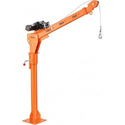 Electric Pickup Truck Crane, 1100 lbs Capacity, 360° Swivel, Truck Jib Crane Hoist with Three Boom Capacities of 275 lbs, 550 lbs & 1100 lbs, for Lifting Goods in Construction, Forestry, Factory