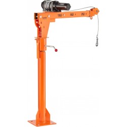 Electric Pickup Truck Crane, 1100 lbs Capacity, 360° Swivel, Truck Jib Crane Hoist with Three Boom Capacities of 275 lbs, 550 lbs & 1100 lbs, for Lifting Goods in Construction, Forestry, Factory