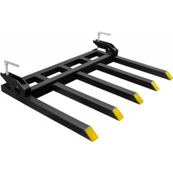 Clamp on Debris Forks Fits 48'' Bucket, 2500 lbs Heavy Duty Quick Attach Pallet Forks for Tractor Loader Skid Steer