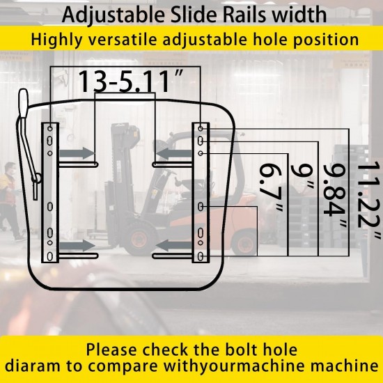 Universal Forklift Seat,Tractor Seat,with Micro Switch and Safety Belt,for Tractor,Mower,Skid Loader,Telehandler,Backhoe,Excavator Dozer