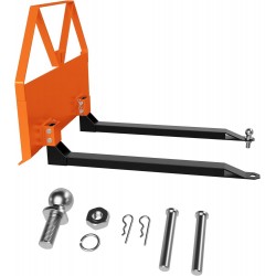 Pallet Fork Attachment, 46 Frame Skid Steer Quick Tach for Loaders Tractors, 2800lbs Skid Steer Forks Quick Attach Mount with Hitch Ball