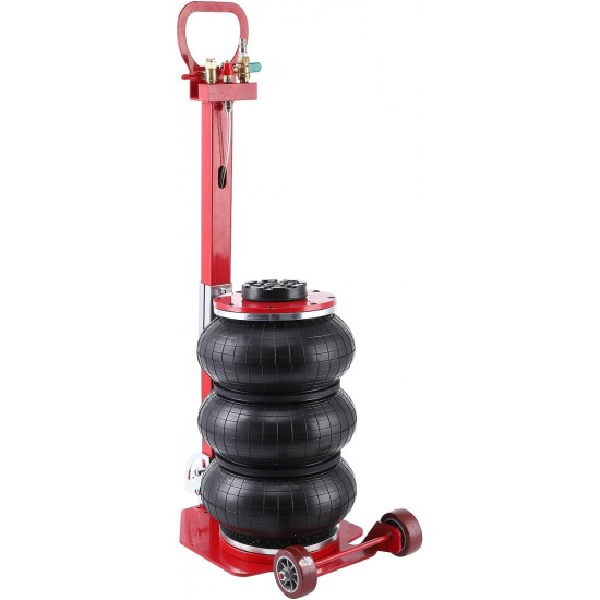 Air Jack 3 Ton/6600 lbs Pneumatic Jack, Airbag Jack Adjustable Handle Lifting Height 17.7, 3-5 s Fast Lifting Pneumatic Jack, Quick Lift Heavy Duty for Garage Car Lifting Repair, Red