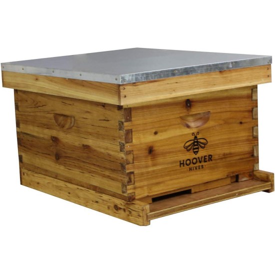 10 Frame Langstroth Beehive Dipped in 100% Beeswax Starter Kit (1 Deep Box& Accessories)