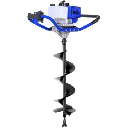 Post Hole Digger Gas Powered, 52cc 2.4 HP 2 Stroke Engine Earth Auger with 8 Drill Bit, EPA Compliant Post Hole Auger