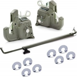 Pat's Easy Change (CAT#1 Gray) w/Stabilizer Bar - Best Quick Hitch System On The Market – Flexible, Durable, and Affordable - Comes w/ 4 Pair of Lynch Pin Washers