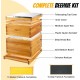 10 Frame Bee Hive Starter Kit, Complete Beehive Kit for Beekeepers Dipped in 100% Beeswax Includes 1 Deep Brood Box & 1 Medium Super Bee Box with Beehive Frames and Waxed Foundation Sheet