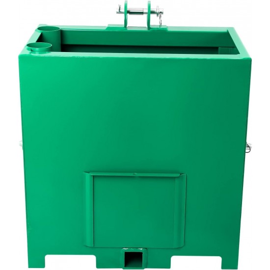 Ballast Box 3 Point Category 1,Standard 2 Hitch Receiver，Ballast Box Secure and Stable Weight for Improved Tractor Performance, Green