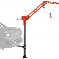 Truck Hitch Mounted Crane- 600lbs Load Capacity, 2 Inch Receiver Hitch Hoist,360° Swivel Winch Lift Gambrel Set - Carbon Steel