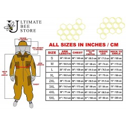 Ultra Ventilated Bee Suit Beekeepers 3 Layer Beekeeping Suit Coverall Sting Resistant Apiarist Suit for Men & Women with Pair of Gloves (XL, Khaki Round Veil)
