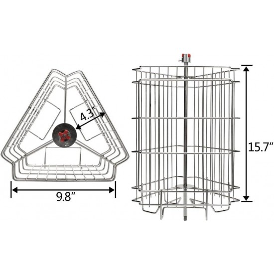 Upgraded 3 Frame Honey Extractor Separator, Food Grade Stainless Steel Honeycomb Spinner Drum Manual Crank with Adjustable Height Stands,Beekeeping Pro Extraction Apiary Centrifuge Equipment