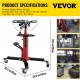 Transmission Jack,3/5 Ton/1322 lbs Capacity Hydraulic Telescopic Transmission Jack, 2-Stage Floor Jack Stand with Foot Pedal, 360° Swivel Wheel, Garage/Shop Lift Hoist, Red