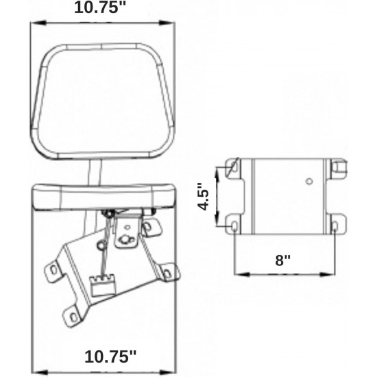 Buddy Seat for Kubota M7040 M8540 M9540 Tractor - Instructional Seat