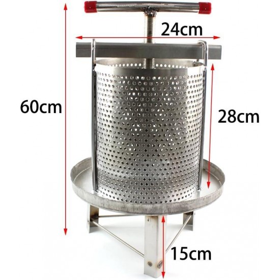 Universal Household Manual Bee Honey Press Presser Wax Machine for Beekeeping Agriculture Vertical Stripe Silver (60cm/23.6'')