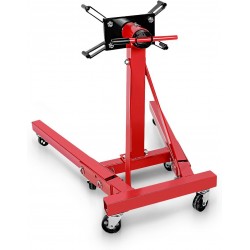 Engine Stand, 3000lbs Capacity Engine Motor Stand with 360 Degree Rotating Head, Heavy-Duty Foldable Engine Lift Stand with 6 Wheels, 4 Adjustable Arms, Red