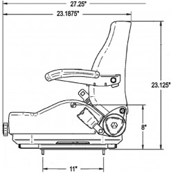 ProRide Suspension Seat Fits Exmark, Ferris, Scag, Gravely, Hustler, Kubota, Ariens, Bad Boy Zero Turn Lawn Mower Tractor