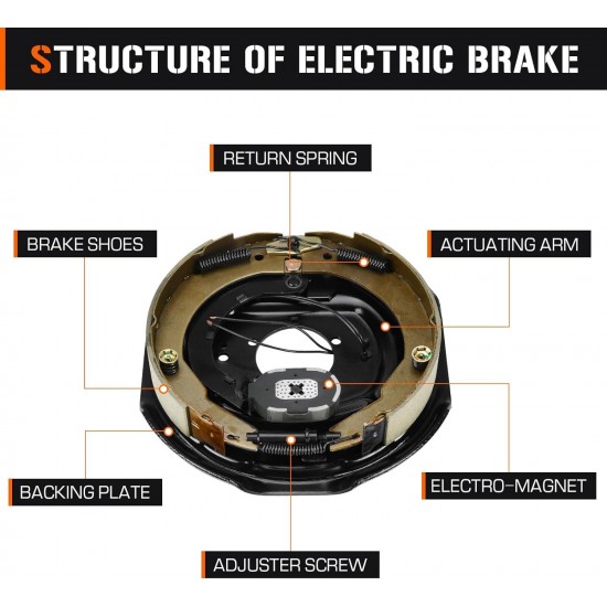 12 x 2 Electric Trailer Brake for 5,200lbs 6,000lbs 7,000lbs Left and Right, 4Pcs