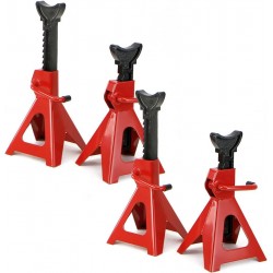 Stark 4-Pieces Automotive Jack Stand 6-Ton /12,000 LBS Capacity Extended Height Shop Auto Jack Stand - Red