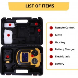 Electric Car Jack STANDTALL Hydraulic Cordless Remote Control 5 Ton 12V Automatic Electric Jack for Car Small Portable Tire Change Kit Emergency Repair Tyre Tools for SUV Sedans Vehicle MPV (Yellow)