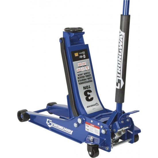 Long-Reach, Low-Profile Professional Service Floor Jack — 3-Ton Capacity