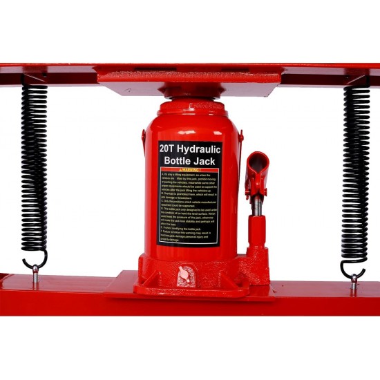 20 Ton Hydraulic Shop Floor Press, Steel H-Frame Shop Press with Press Plates Adjustable Working Table, Floor Stand Jack for Gears and Bearings red One Size