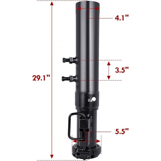 gooseneck couplerGooseneck Trailer Coupler Round - 2-5/16 Ball Capcacity 30000lbs 8 Adjustment Black with Load Pin