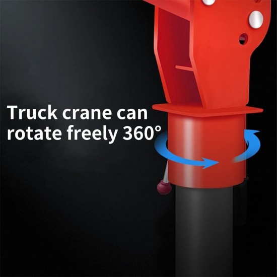 Receiver Hitch Mounted Crane New 1100lb Folding Dismountable Truck-Mounted Crane, with Electric Winch 3500 lb 12V, Painted Steel Pickup Truck Jib Cranes