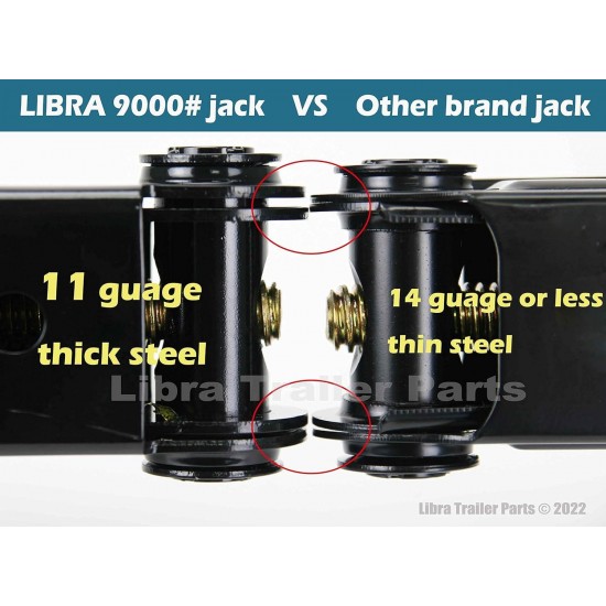 Set 4 LIBRA 9K lb Heavy Duty 24 RV Trailer Camper Stabilizer Leveling Scissor Jacks w/Dual Power Drill Sockets & Complete Set of Mounting Hardware -Model# 26098