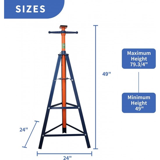 E335 High-Position 2-Ton Tripod Under Hoist Jack Stand, Underhoist Safety Stand