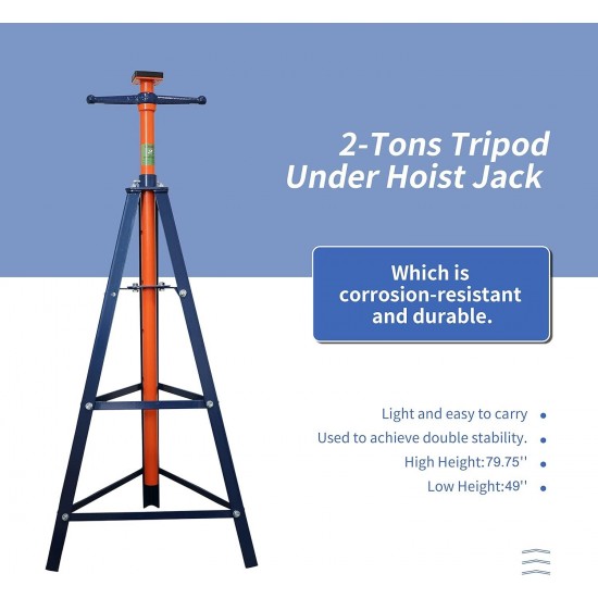 E335 High-Position 2-Ton Tripod Under Hoist Jack Stand, Underhoist Safety Stand