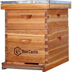 10-Frames Complete Beehive Kit, 100% Beeswax Coated Bee Hive Includes Beehive Frames and Beeswax Coated Foundation Sheet (2 Layer)