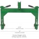 Titan Attachments Green 3 Point Quick Hitch Adaptor to Category 1 and 2 Tractors, 3000 LB Lifting Capacity, 27.5 Between Lower Arms, 14.5 ~17.5 Level Adjustment