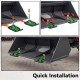 Tractor Bucket Protector, with Edge Extender Bundle Set, Ski Edge Protector, 2Pcs Turf Edge Tamer Ski Protector for Snow Leaves Gravel Removal, 3 Width