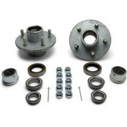 2) Galvanized Boat Trailer Hub Kits 3500 lb Complete w/Lug Nuts and Dust Caps
