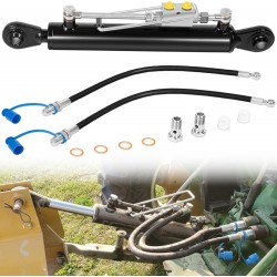 SPH320033 Hydraulic Top Link Cat. 1-1 with Locking Block 20 7/8” - 31 7/8” with 2 x Hose, Two-Way Check Valve Hydraulic Cylinder Set Fits for Most Tractors, Excavators, Class 1 and 2 Equipment