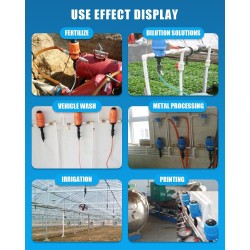 0.4%-4% Fertilizer Injector for Drip Irrigation Adjustable Water Powered Dosing Pump 3/4 NPT
