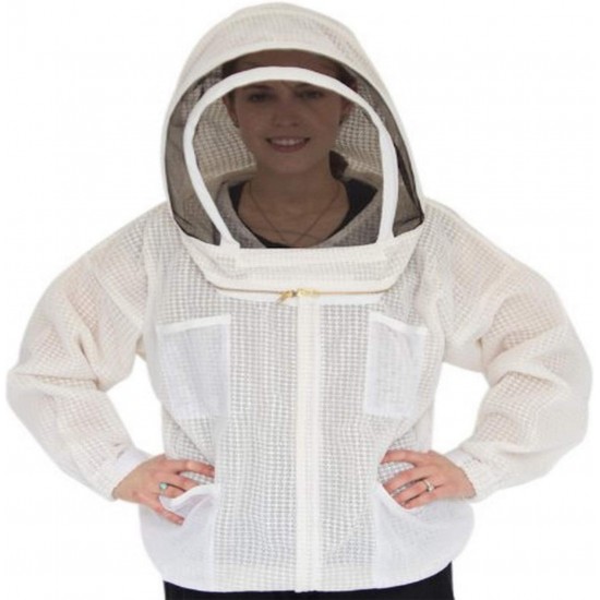 Ultra Breeze Large Beekeeping Jacket with Veil, 1-Unit, White